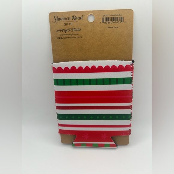 Neoprene Drink Sleeve - Red and Green - Oh Deer - Picture 2 of 2